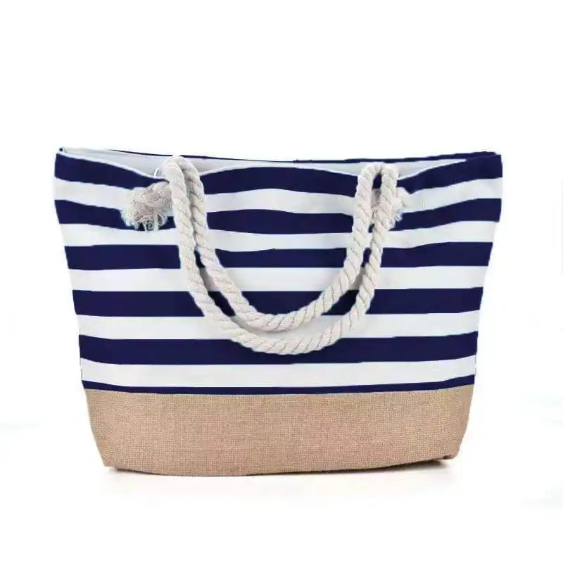 Cabas sac à rayures A-B-C-D-E-F-G-H-I-ShopGET®