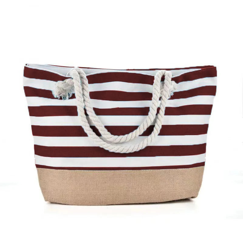 Cabas sac à rayures A-B-C-D-E-F-G-H-I-ShopGET®