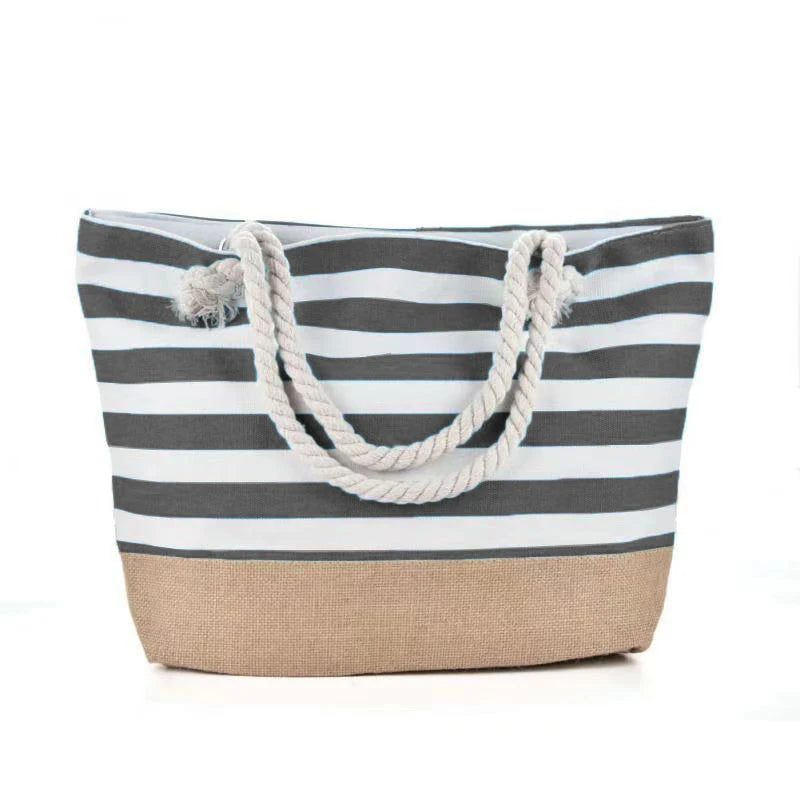 Cabas sac à rayures A-B-C-D-E-F-G-H-I-ShopGET®