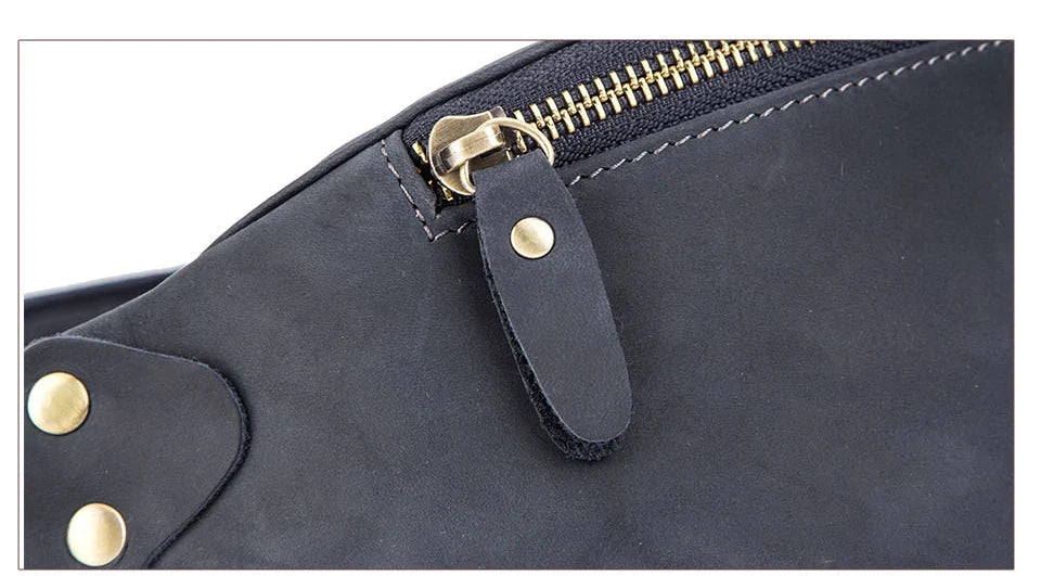 Sac banane en cuir noir homme original