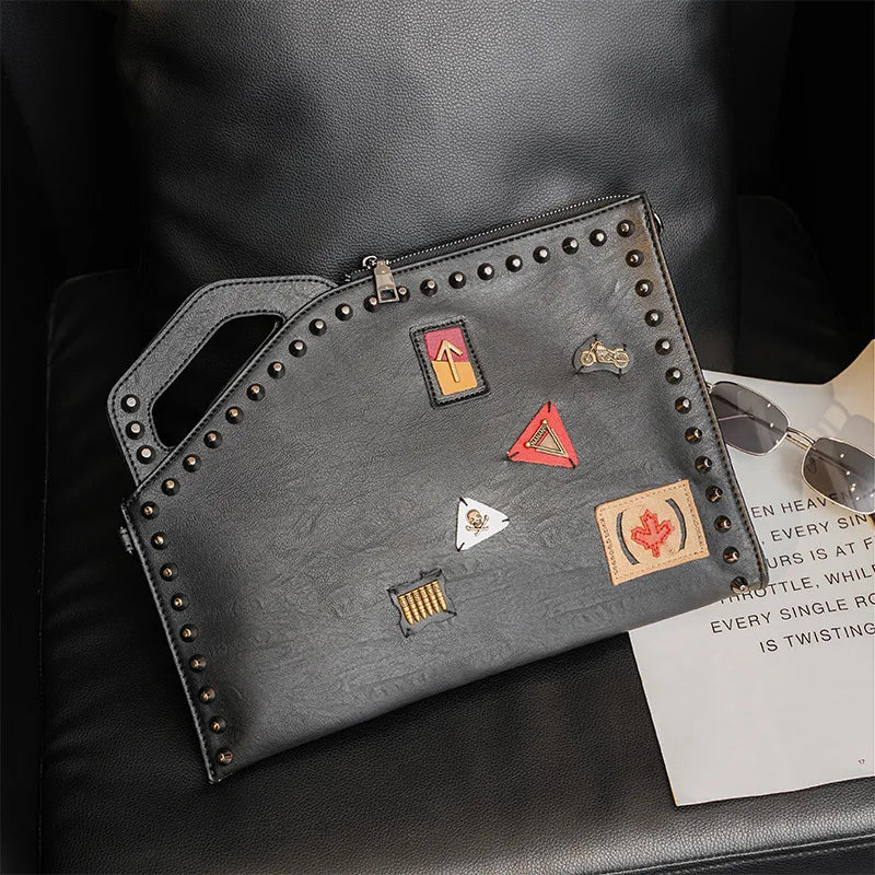 Pochette homme cuir bandoulière Noir-ShopGET®