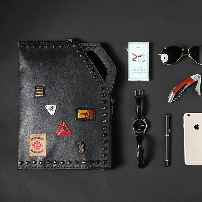 Pochette homme cuir bandoulière Noir-ShopGET®