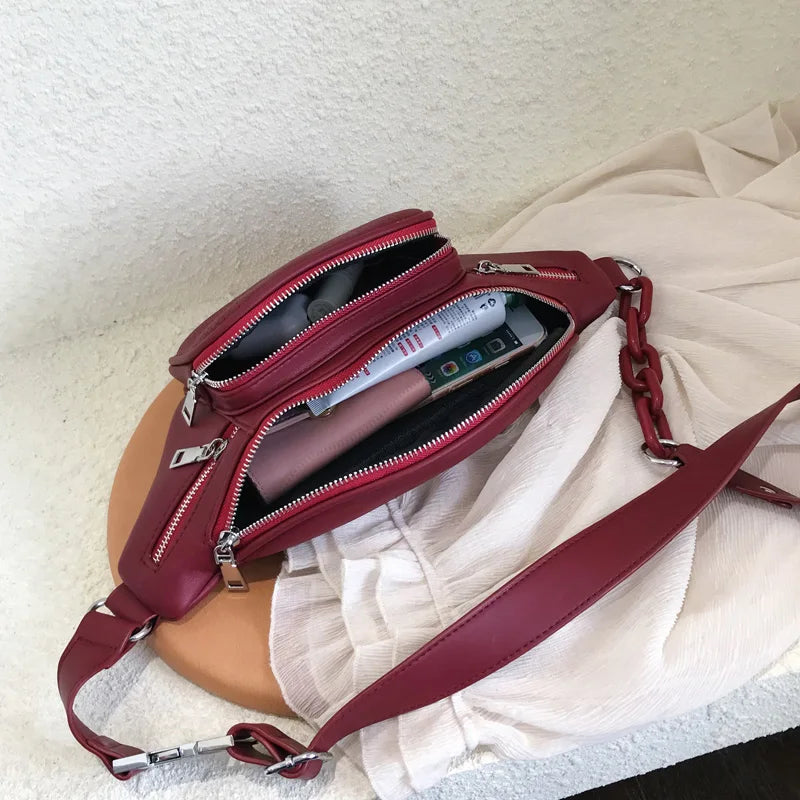 Sac banane en cuir femme