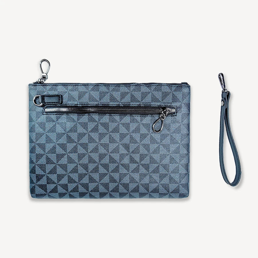 Pochette homme en plaid de couleur bleu Bleu-ShopGET®