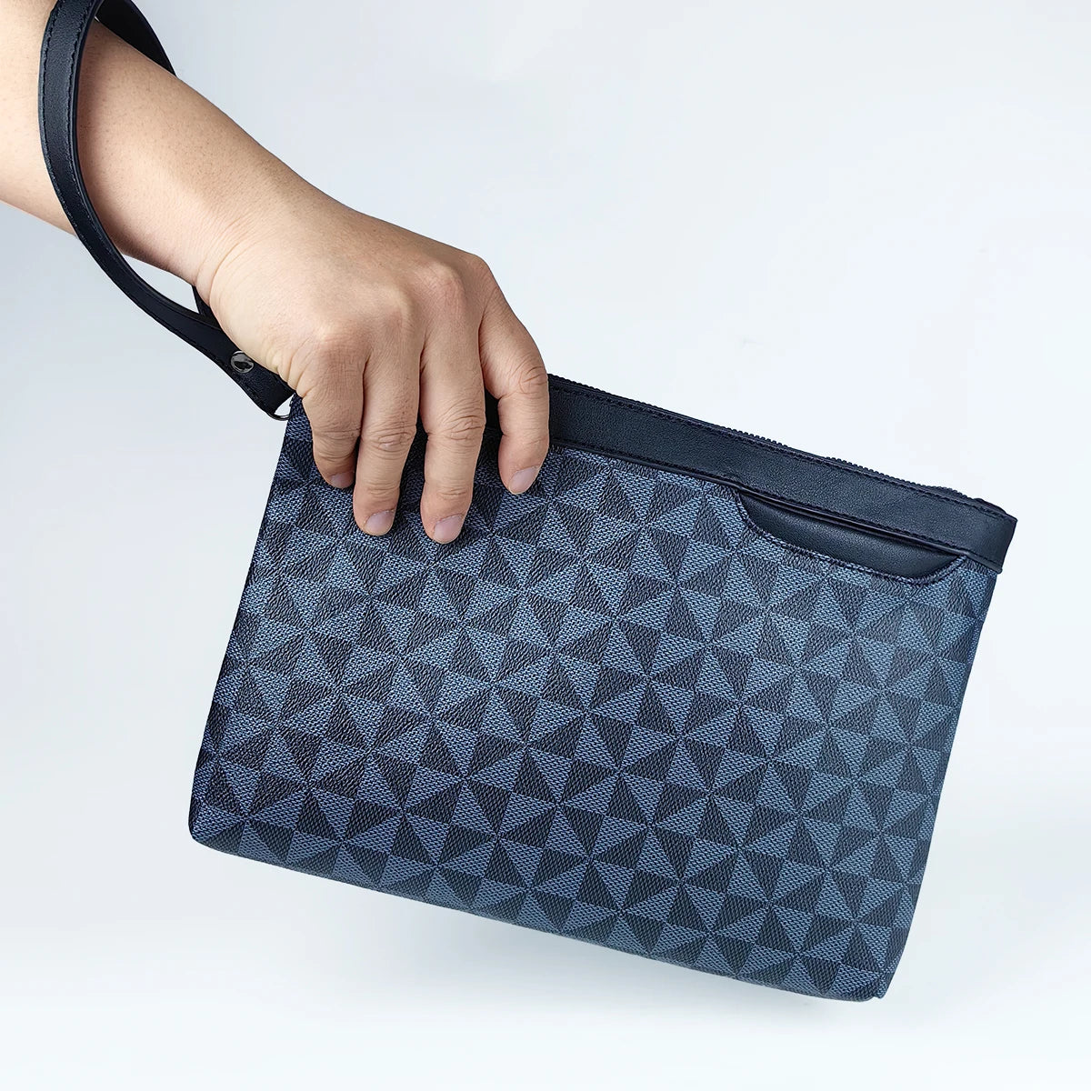 Pochette homme en plaid de couleur bleu Bleu-ShopGET®