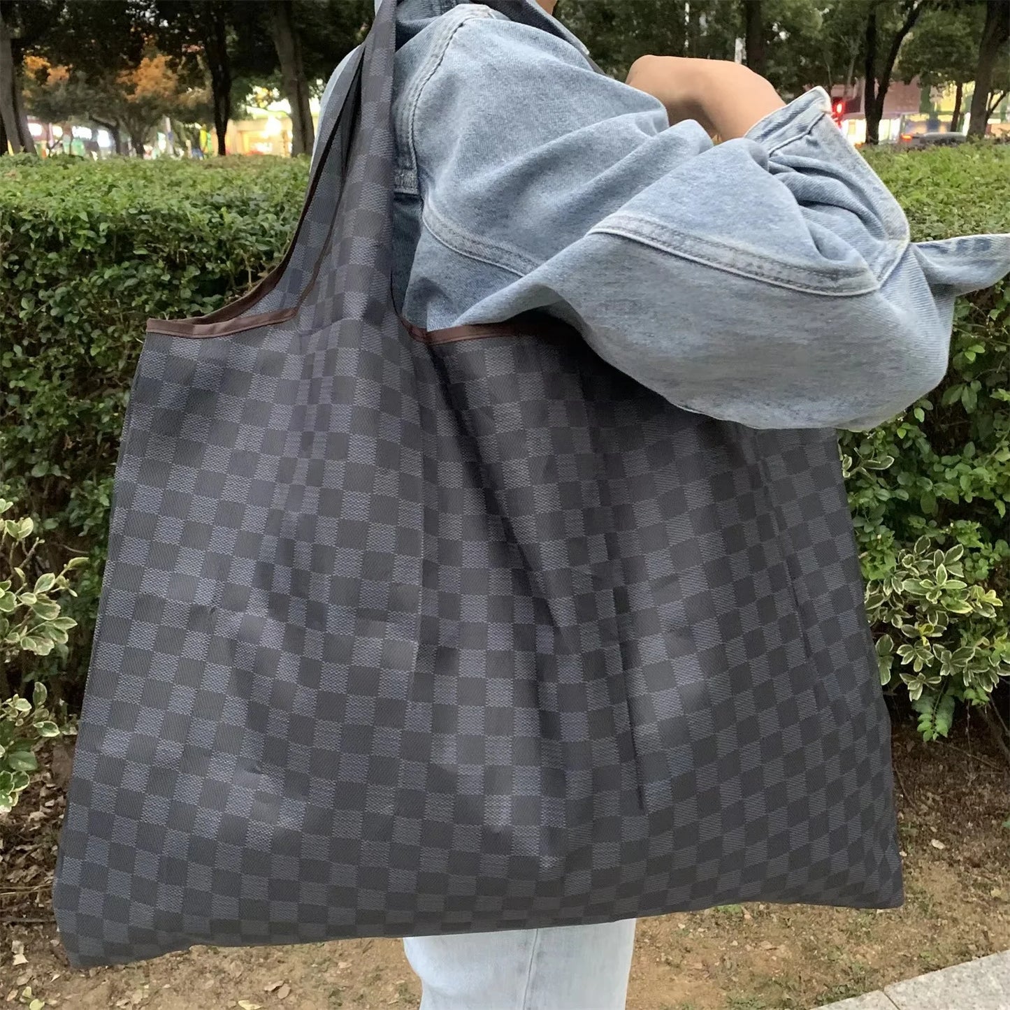 Sac cabas pour les courses Noir / L 53x40cm-Café / L 53x40cm-Rouge / L 53x40cm-ShopGET®