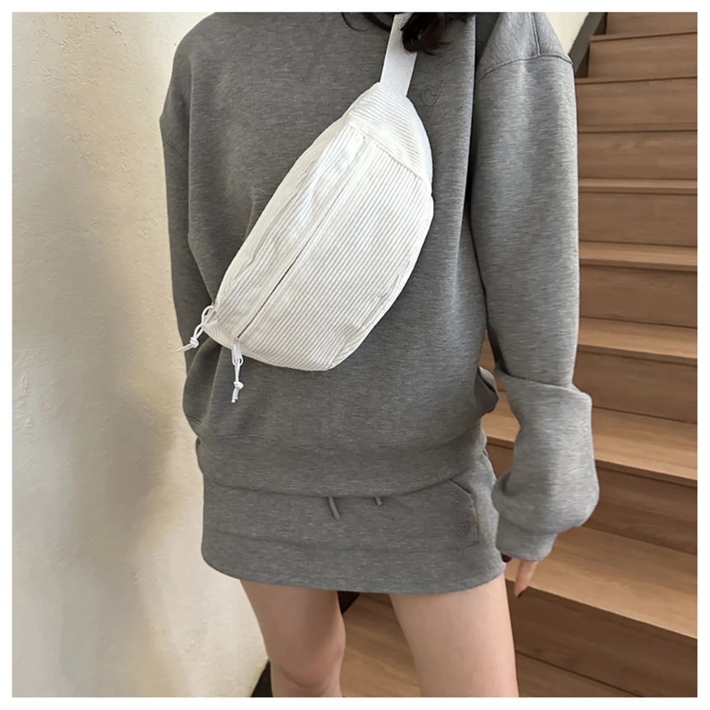 Sac banane velours xl pour étudiante