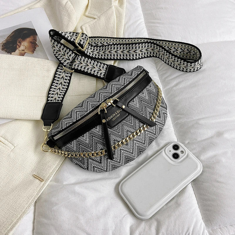 Sac banane en cuir ethnique boho plage