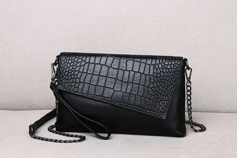 Pochette femme sac en cuir Rouge-Pourpre-Noir-ShopGET®