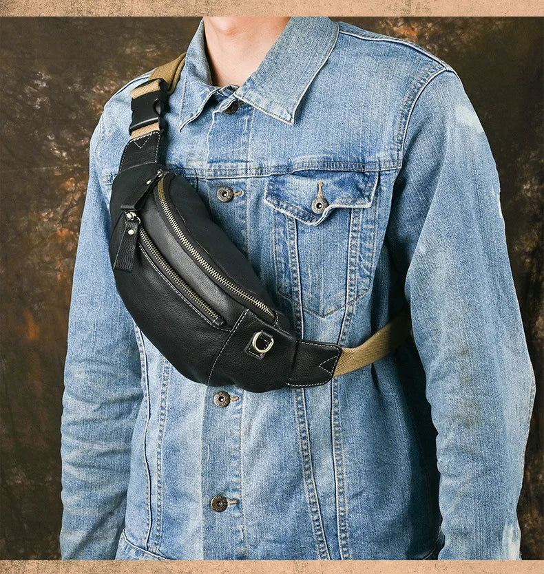 Sac banane homme luxe pas cher en cuir - ShopGET®
