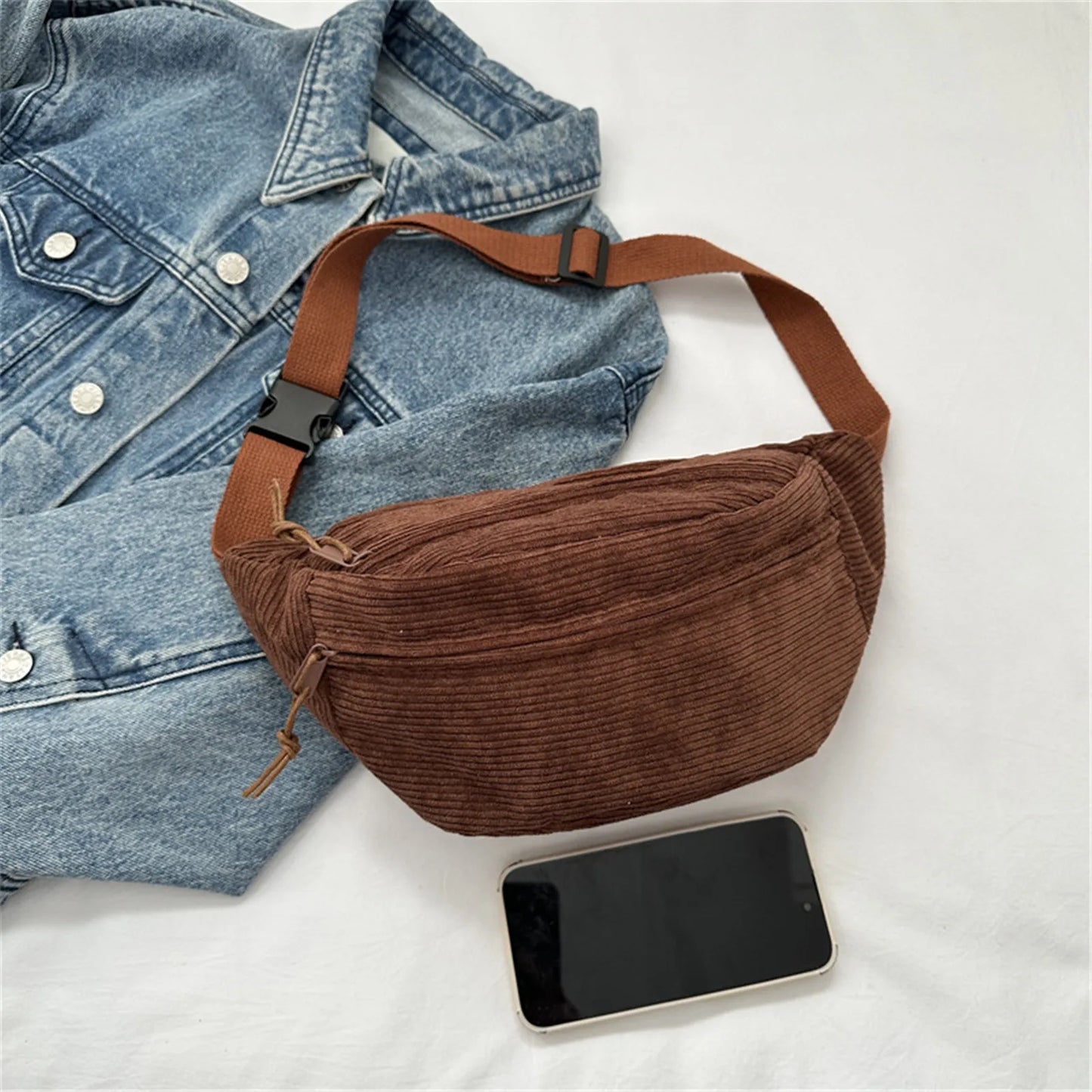 Sac banane velours xl pour étudiante