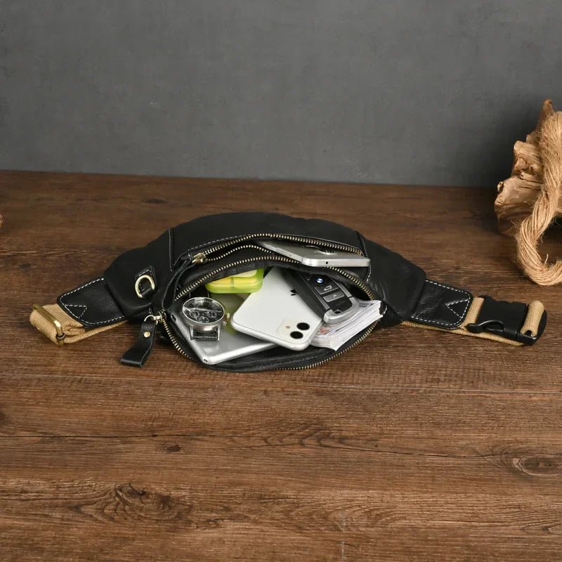 Sac banane homme luxe pas cher en cuir - ShopGET®