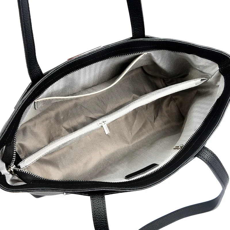 Sac cabas noir Guislaine Gris / 34cm 14cm 27cm-Noir / 34cm 14cm 27cm-Bleu / 34cm 14cm 27cm-ShopGET®
