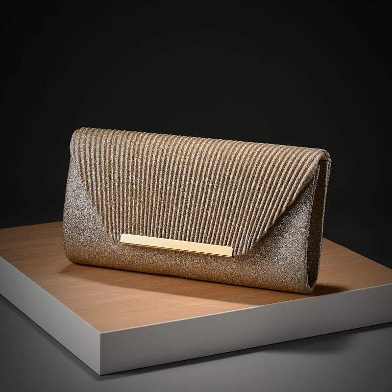 Pochette femme cérémonie Dorée-Noir-Argent-ShopGET®