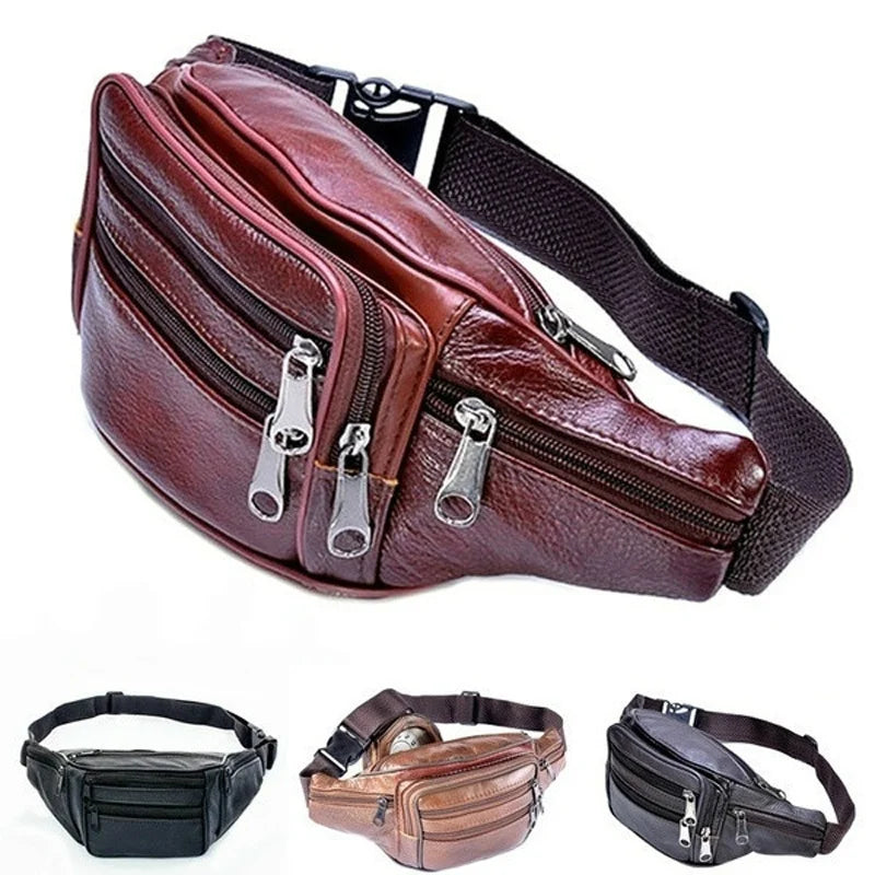 Sac banane en cuir homme