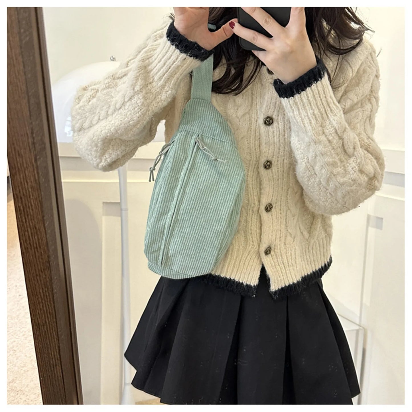 Sac banane velours xl pour étudiante