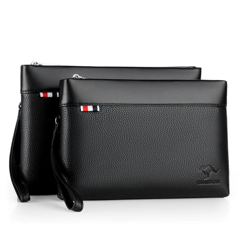 Pochette homme marque de luxe kangourou Noir-L-Noir-S-Marron-L-Marron-S-ShopGET®