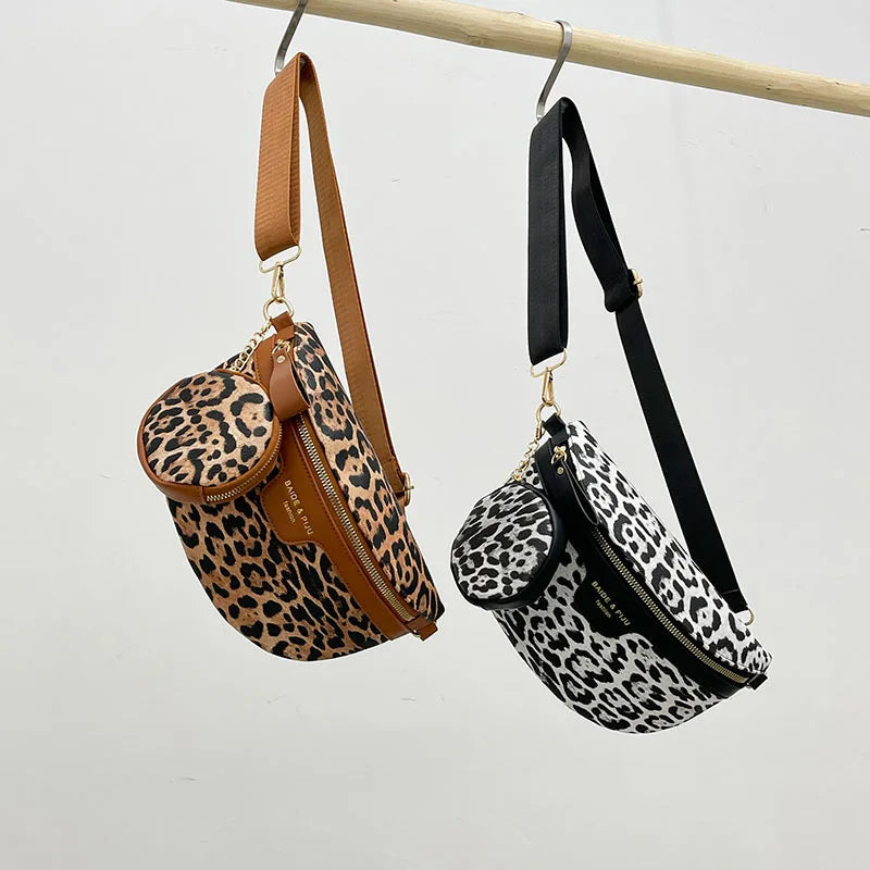 Sac banane léopard demi-lune de luxe