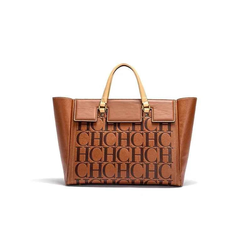Sac cabas femme solide Marron-Bleu navy-Shopget