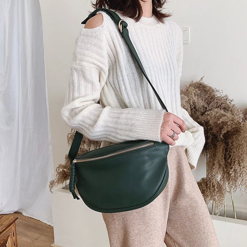 Sac banane en cuir camel