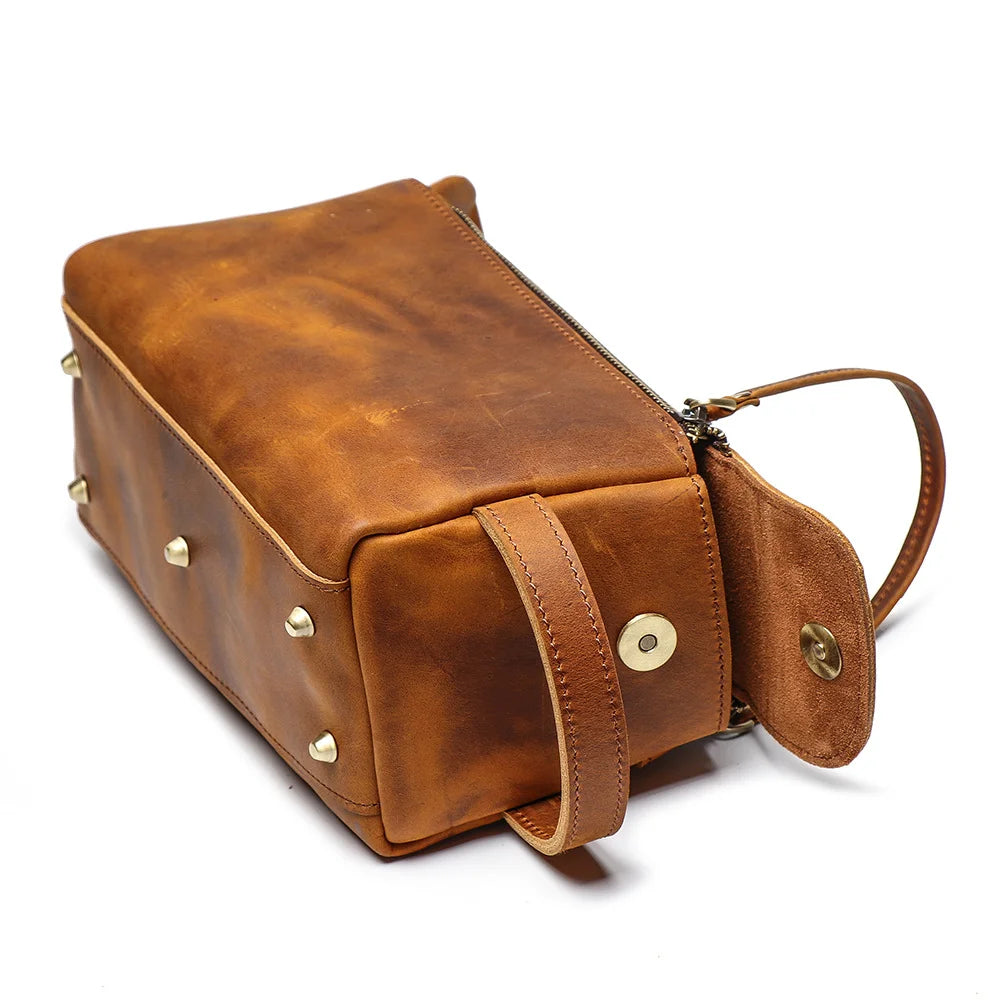 Trousse de toilette homme solide en cuir - ShopGET®