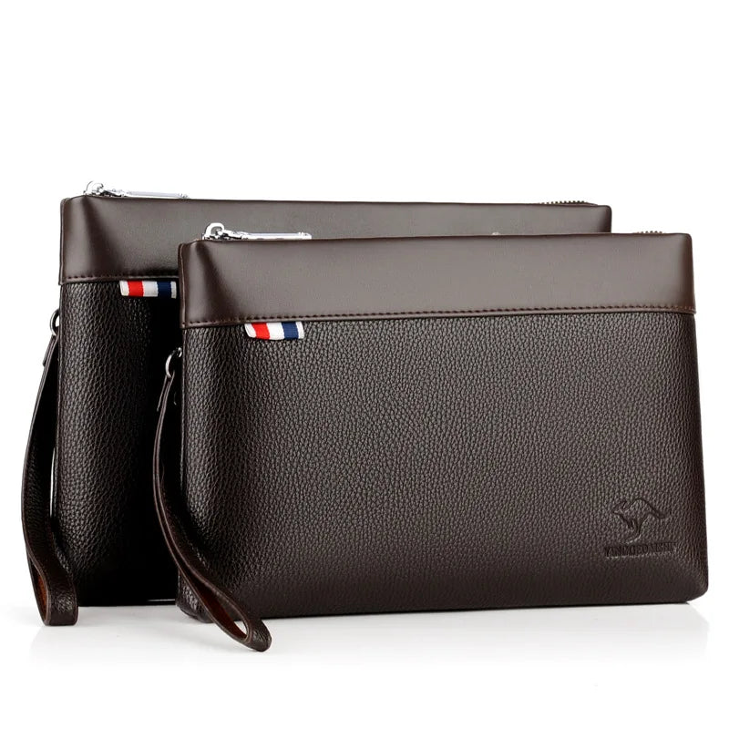 Pochette homme marque de luxe kangourou Noir-L-Noir-S-Marron-L-Marron-S-ShopGET®