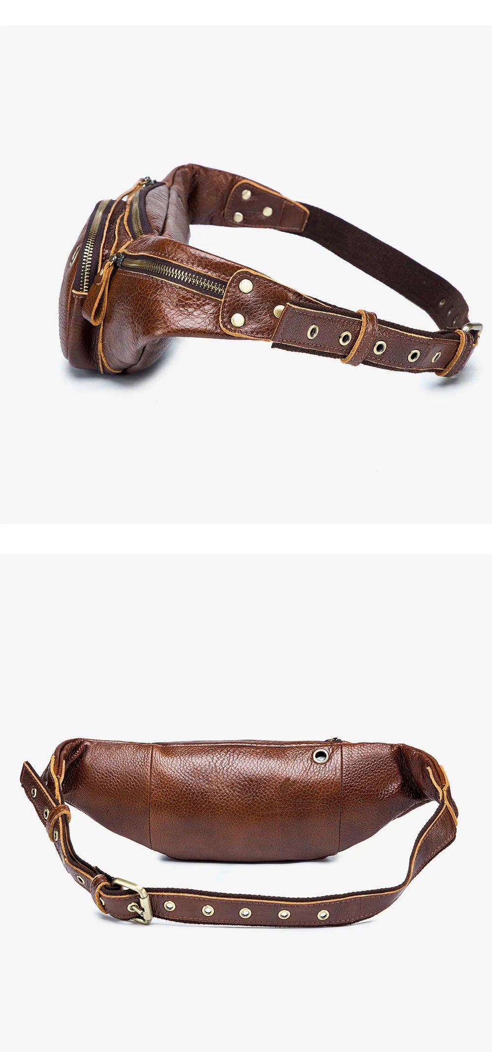 Sac banane en cuir business homme