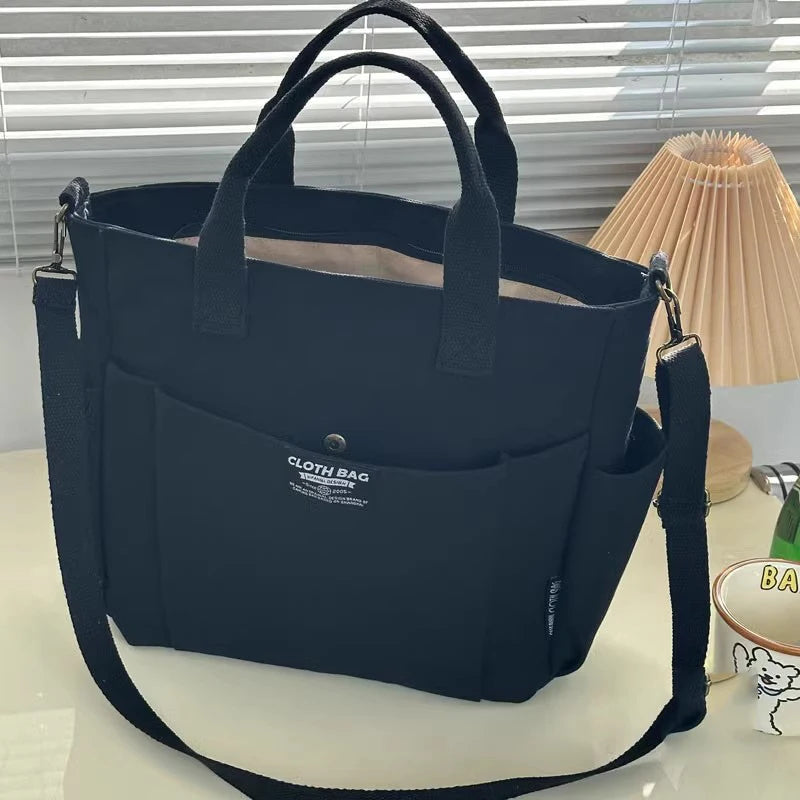 sac cabas tissu Urban Minimaliste kaki-Blanc-Noir-ShopGET®