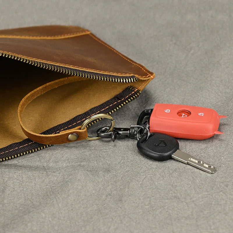 Pochette homme vintage cuir marron A-B-C-ShopGET®