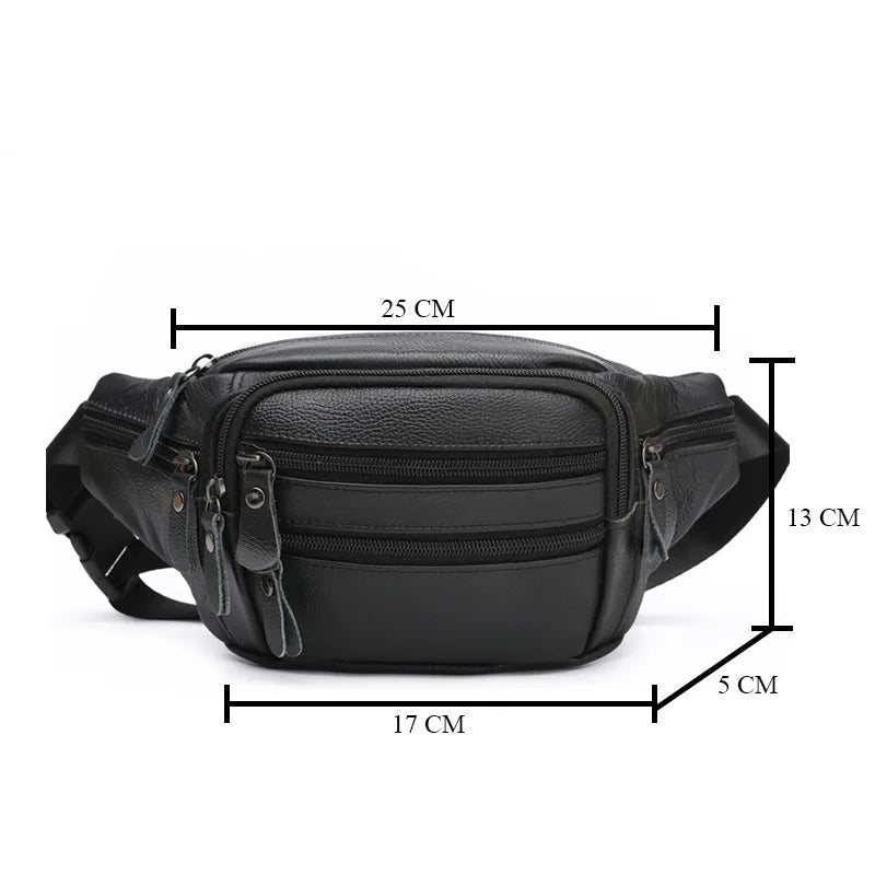 Sac banane en cuir camel homme