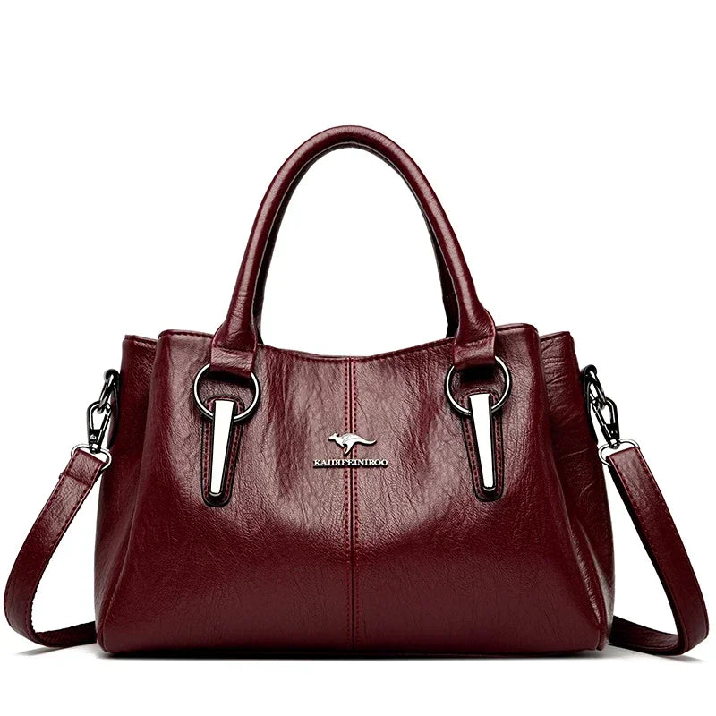 Sac cabas noir souple à bandoulière kangourou Noir-Gris-Jaune-Burgundy-Gris A-Burgundy A-Pourpre-Marron-ShopGET®