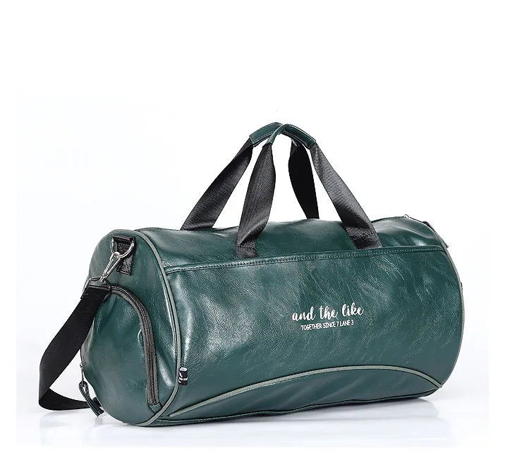 Sac polochon étanche en cuir Noir A-Noir B-Vert A-Noir Jaune-Vert B-ShopGET®