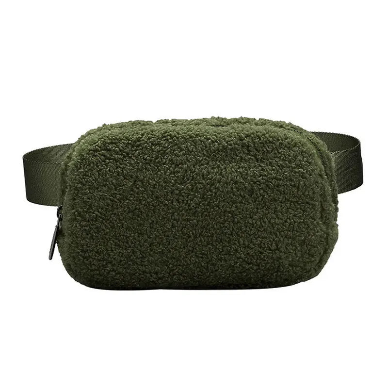 Sac banane velours kaki ceinture