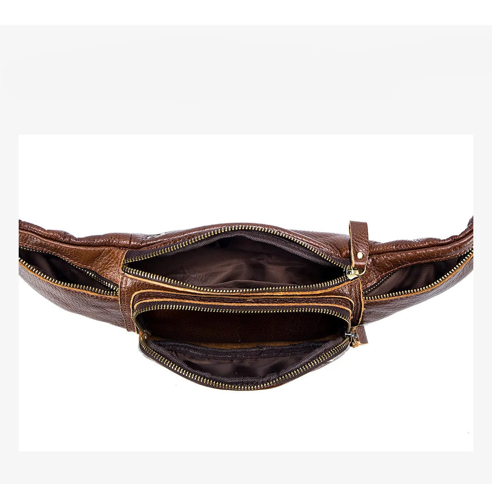 Sac banane en cuir business homme