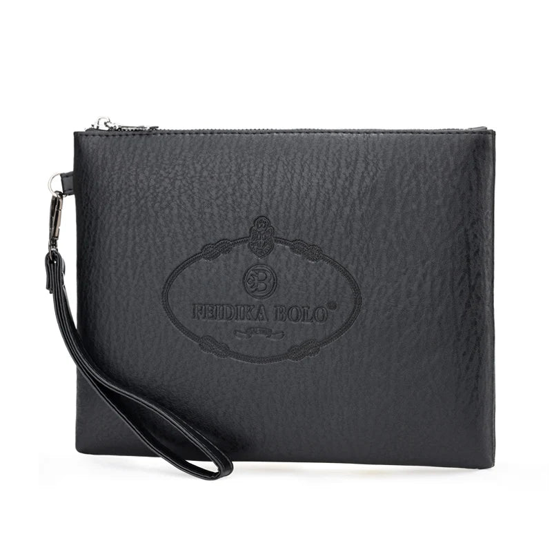 Pochette homme carré de luxe Noir / 15cm x 24cm x 2cm-Noir / 19cm x 28cm x 2cm-ShopGET®