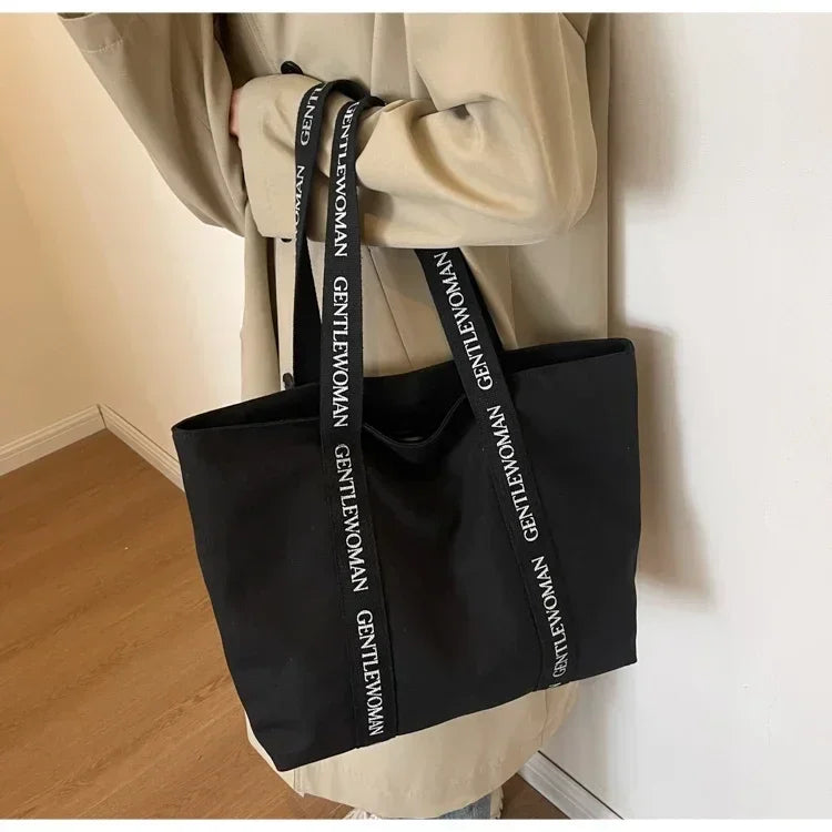 sac cabas tissu femme Noir-Beige-ShopGET®