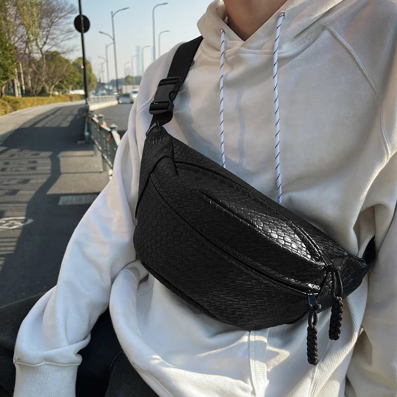 Grand sac banane pour homme en cuir