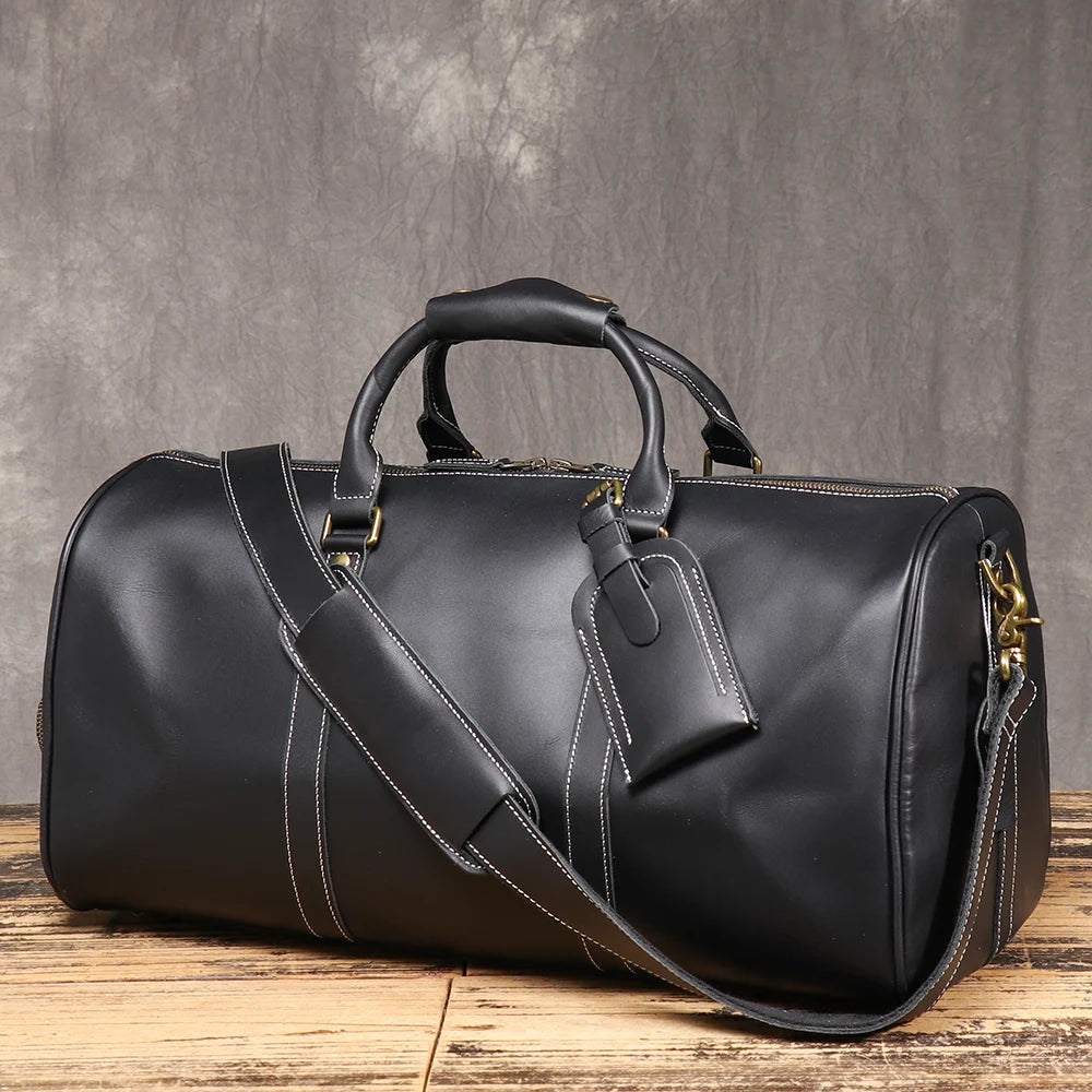Sac polochon noir Marron / 50 x 22 x 26cm-Café / 50 x 22 x 26cm-Noir / 50 x 22 x 26cm-ShopGET®