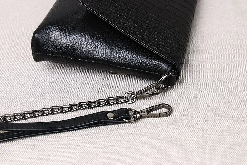 Pochette femme sac en cuir Rouge-Pourpre-Noir-ShopGET®
