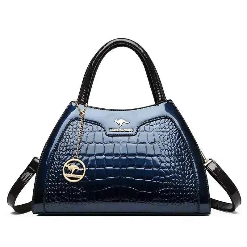 Sac cabas femme cuir Marron-Bleu-Pourpre-Kangourou Marron-Kangourou Rouge-Kangourou Jaune-Rouge Vin-Noir-Vert-ShopGET®
