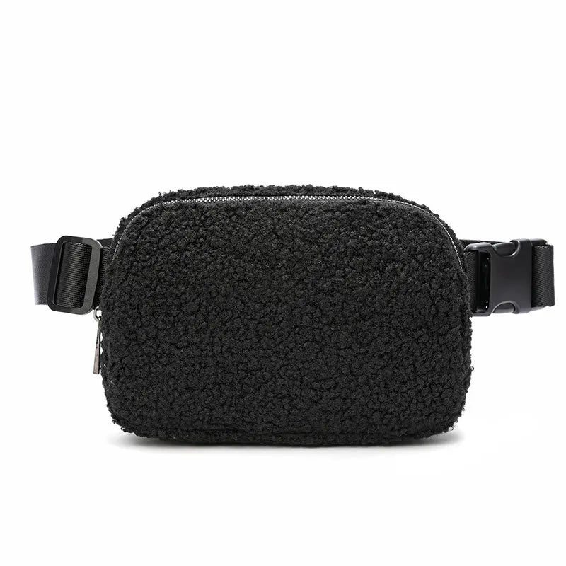 Sac banane velours beige pour femme