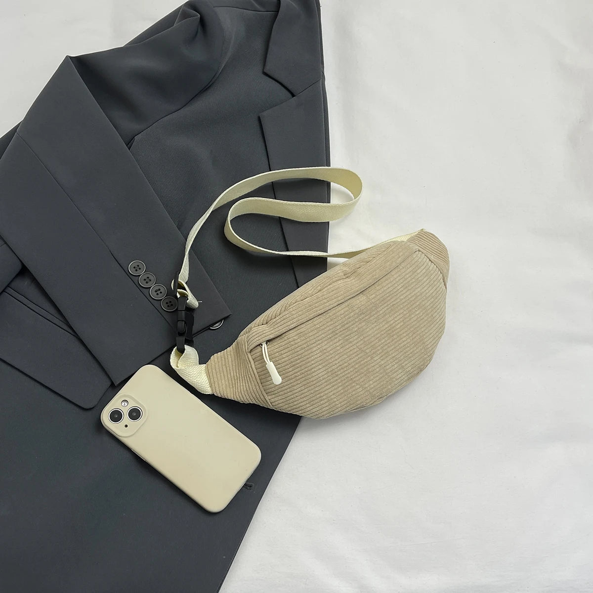 Sac banane femme velours côtelé - ShopGET®