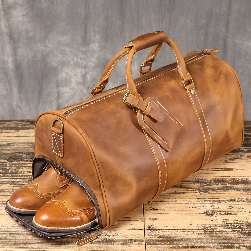 Sac polochon noir Marron / 50 x 22 x 26cm-Café / 50 x 22 x 26cm-Noir / 50 x 22 x 26cm-ShopGET®