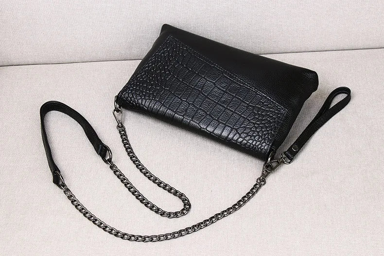 Pochette femme sac en cuir Rouge-Pourpre-Noir-ShopGET®