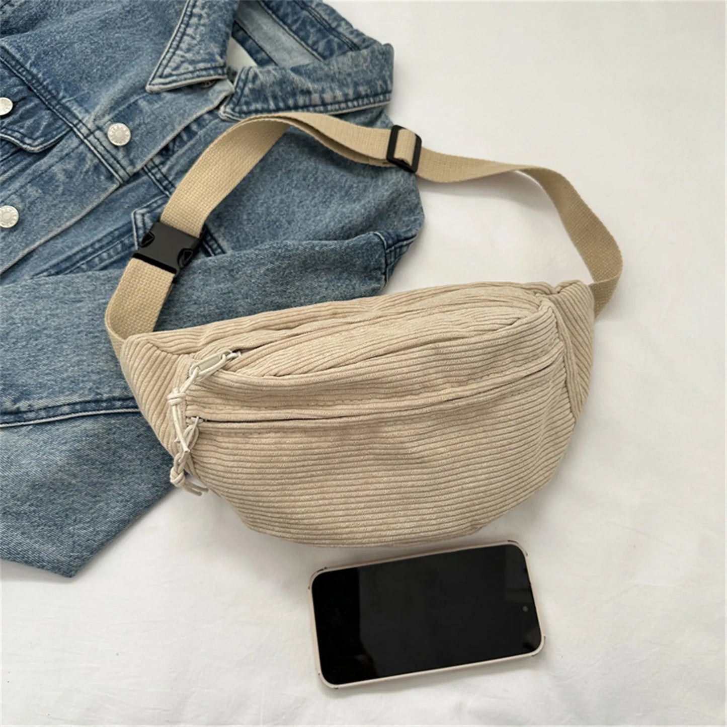 Sac banane velours xl pour étudiante