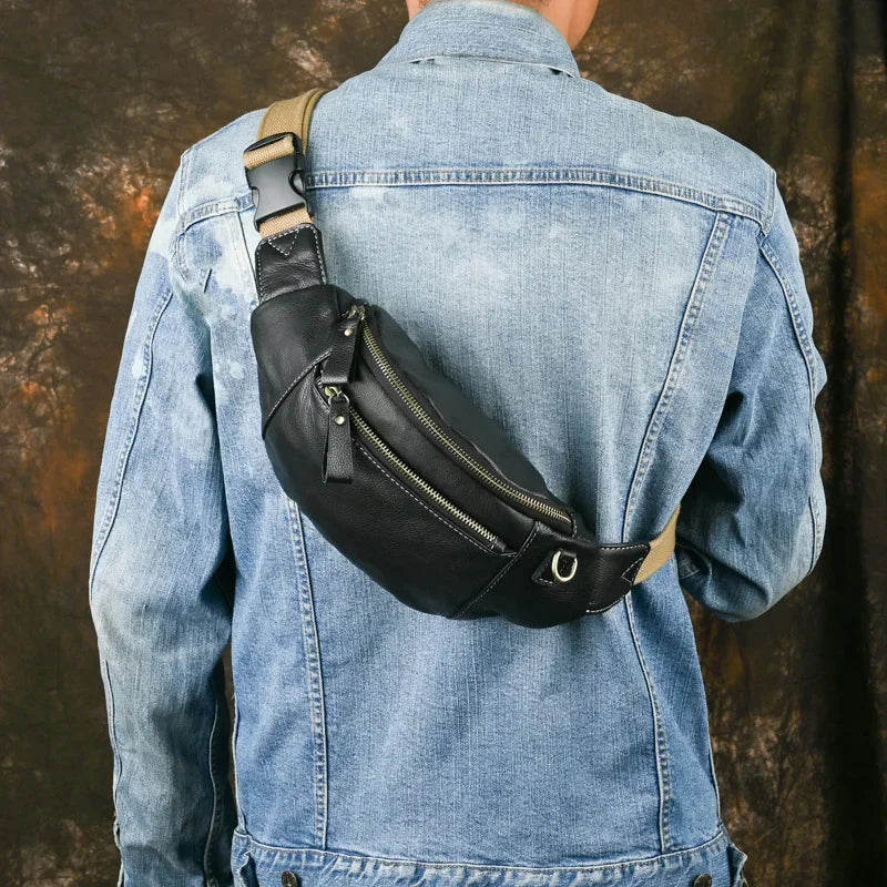 Sac banane homme luxe pas cher en cuir - ShopGET®