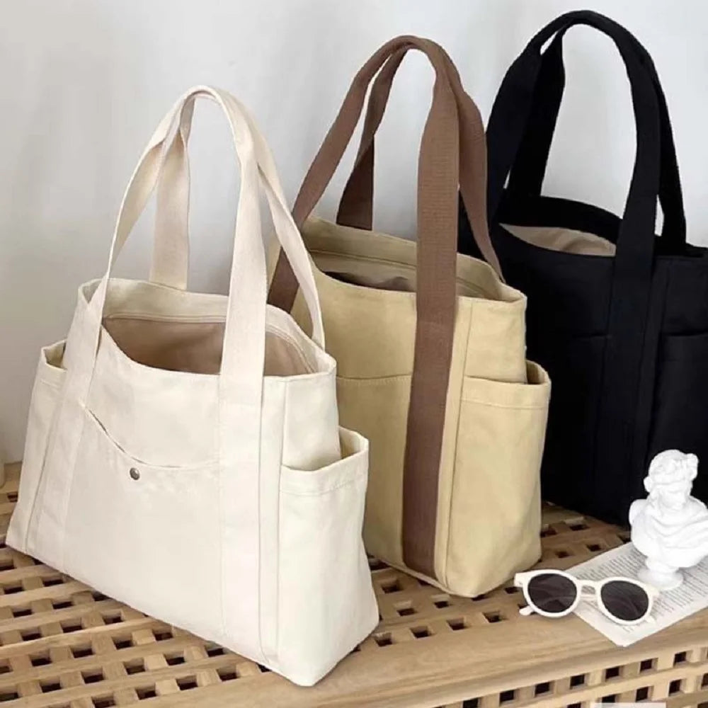 sac cabas tissu noir souple Beige-Kaki-Noir-ShopGET®