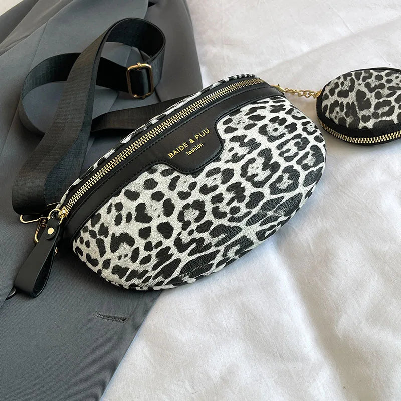 Sac banane léopard demi-lune de luxe