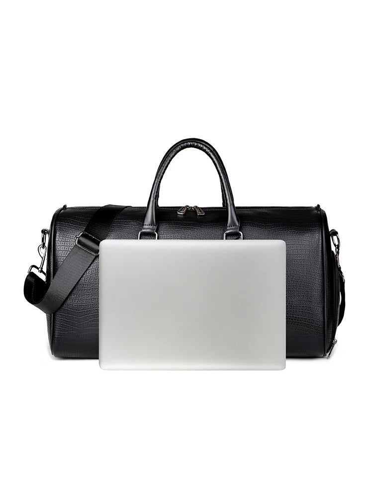 Sac weekend femme en cuir solide et premium Noir-ShopGET®