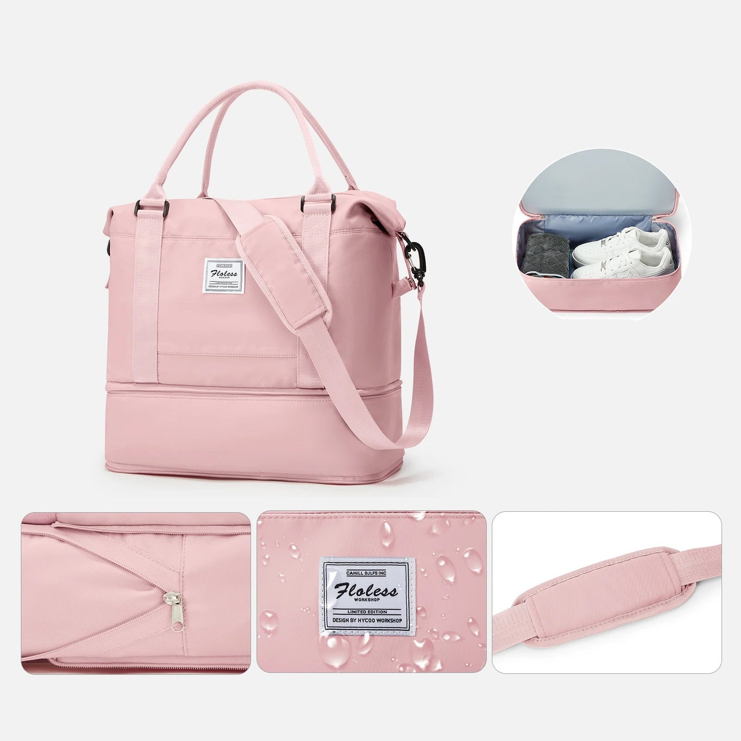 Sac weekend homme élite Pourpre-Bleu-Rose-Noir-Vert-Gris-Noir marron-Beige marron-ShopGET®